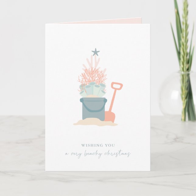 Carte de vacances Coastal Seaside Christmas Tree (Devant)