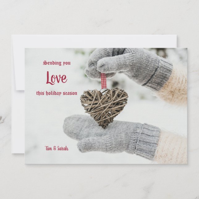 Carte de vacances Coeur à la main (Devant)