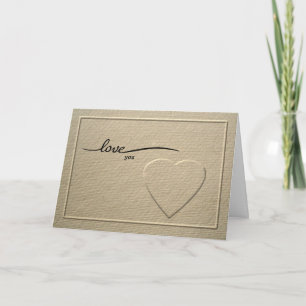 Carte de vacances Coeur Embossée pour la journée d