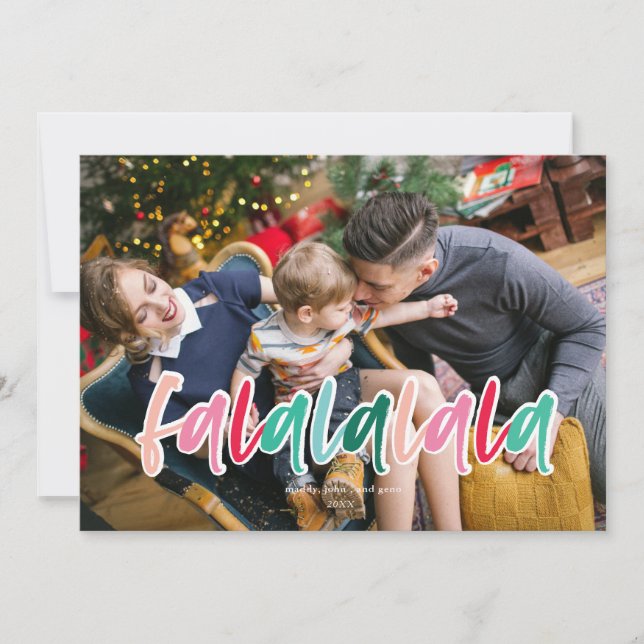 Carte de vacances colorée Falalalala (Devant)
