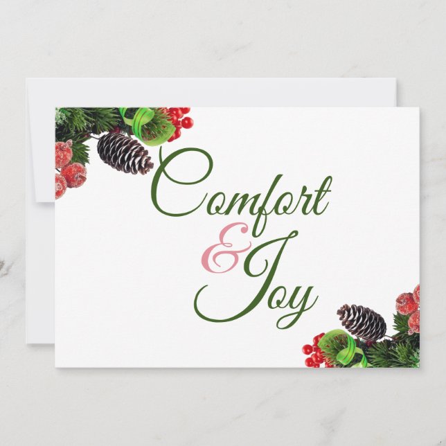Carte de vacances Comfort And Joy (Devant)