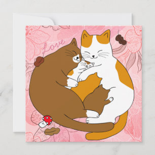 Carte de vacances Cute Cat Family