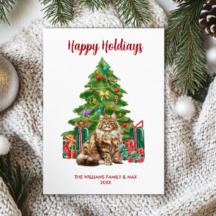 Carte de vacances Cute Maine Coon Cat