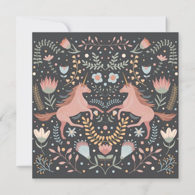 Carte de vacances Cute Scandi Unicorn (Devant)
