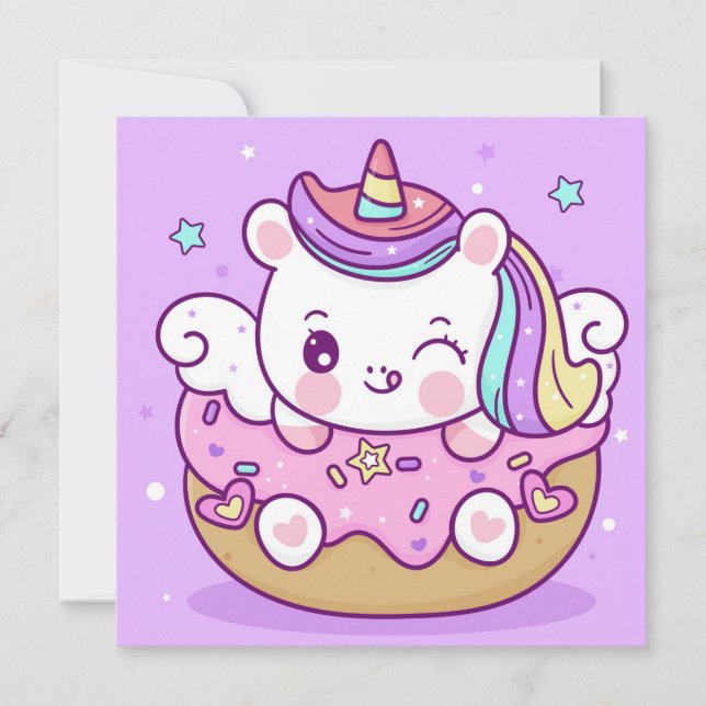 Carte de vacances Cute Unicorn (Devant)