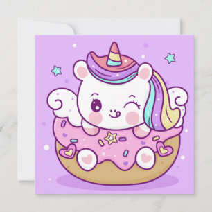 Carte de vacances Cute Unicorn