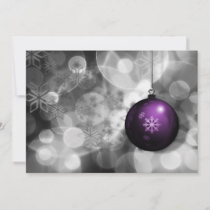 carte de vacances d'affaires argent violet festive