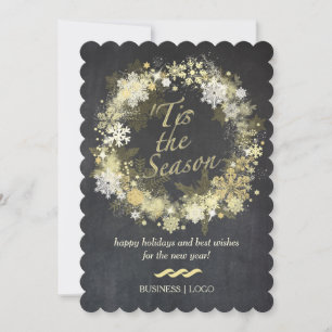 Carte de vacances d'affaires Gold Snowflake Wath