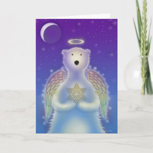Carte de vacances d'ange d'ours blanc