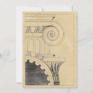 Carte de vacances d'architecture de colonne ioniqu