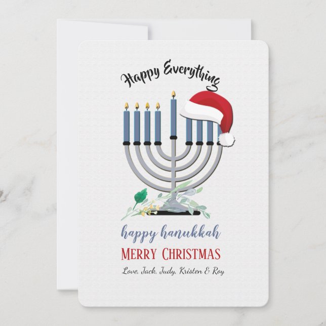 Carte de vacances de casquette de Menorah et de (Devant)