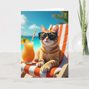 Carte de vacances de chat cool