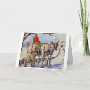 Carte de vacances de cheval de trait