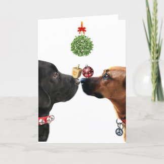 Carte de vacances de chiens chanceux