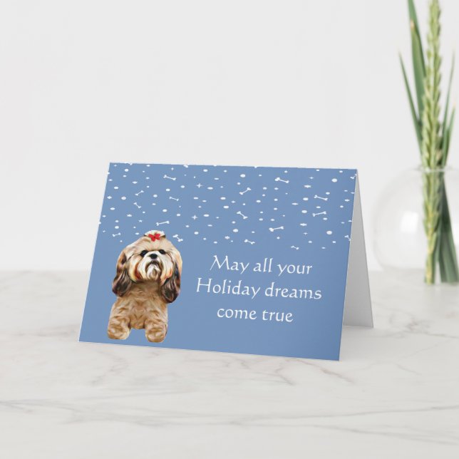Carte de vacances de chiot de Shih Tzu (Devant)