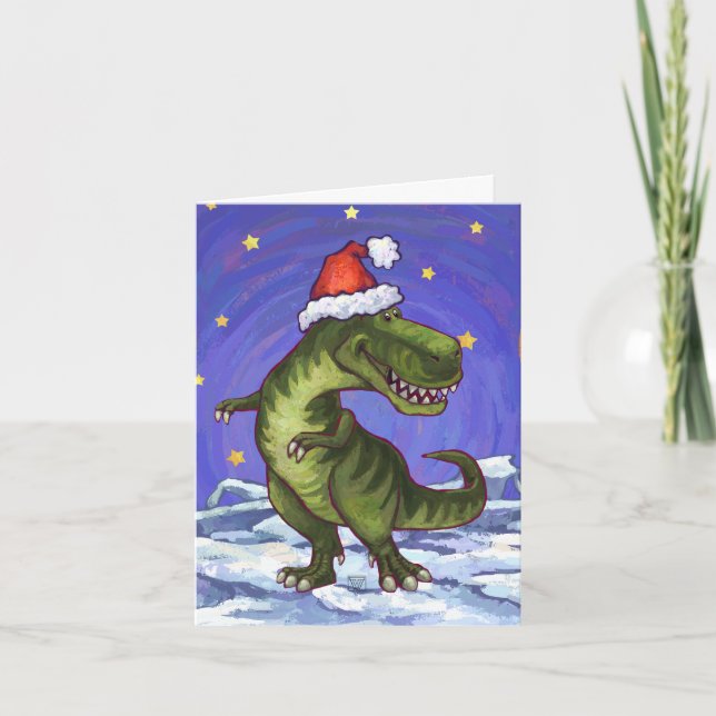 Carte de vacances de dinosaure de TRex (Devant)