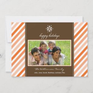 Carte de vacances de famille Ruban Flocon de neige