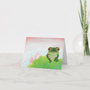 Carte de vacances de Grenouille verte se détendant