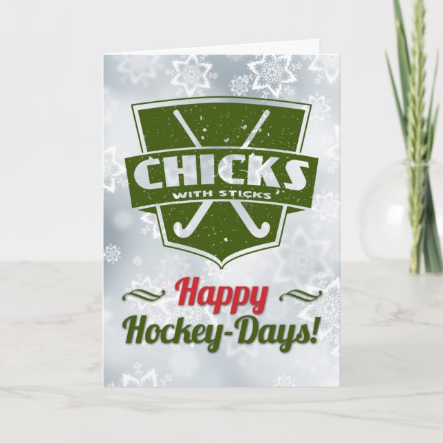 Carte de vacances de hockey sur gazon amusant Cart (Devant)