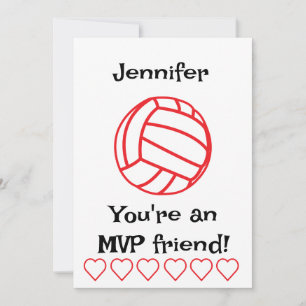 Carte de vacances de la classe de volley-ball MVP