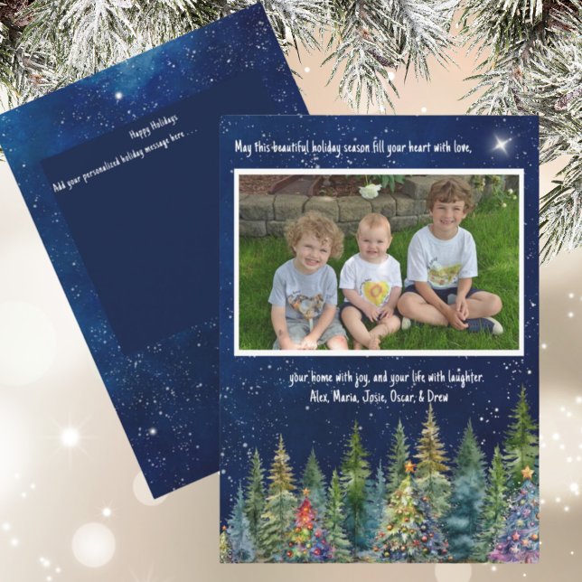 Carte de vacances de la forêt d'arbres de Noël (Créateur téléchargé)