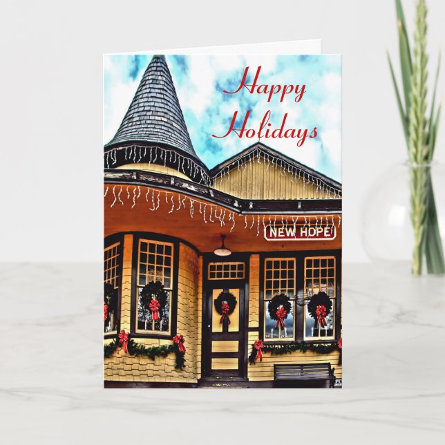 Carte de vacances de la gare Festive (Devant)