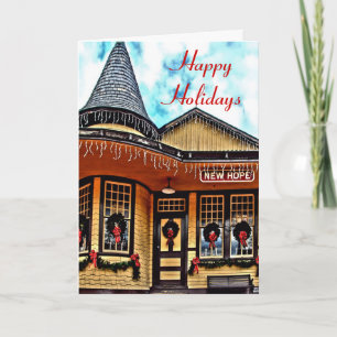 Carte de vacances de la gare Festive