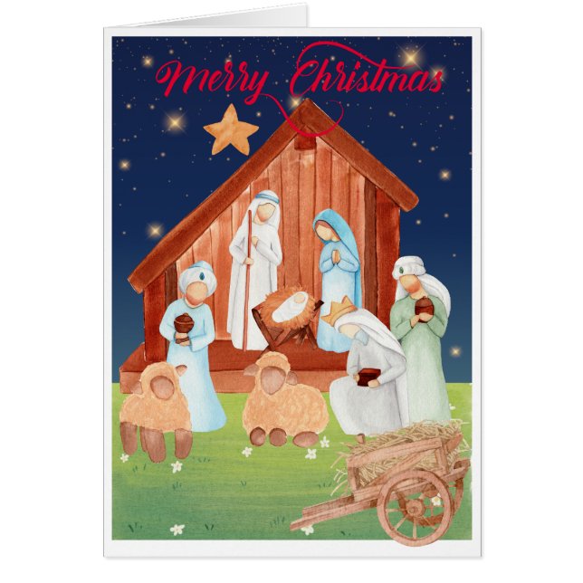 Carte de vacances de la Nativité à Dieu Carte de v (Devant)