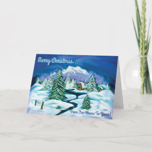 Carte de vacances de la scène d'hiver