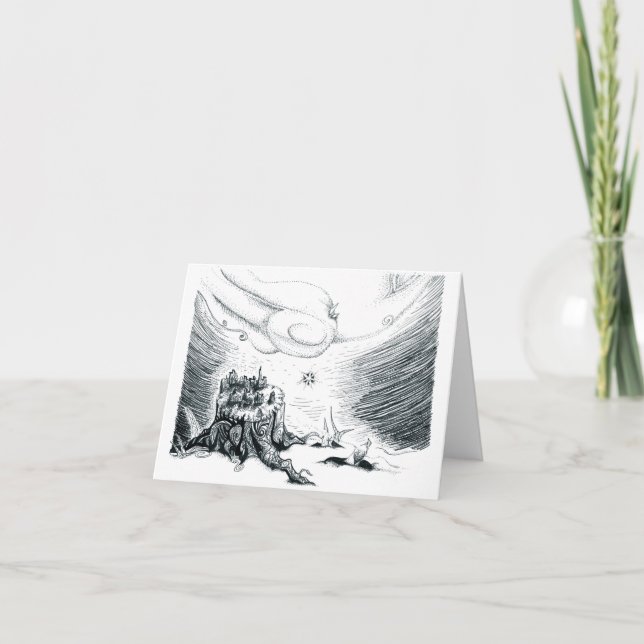 Carte de vacances de la sorcière du solstice d'hiv (Devant)