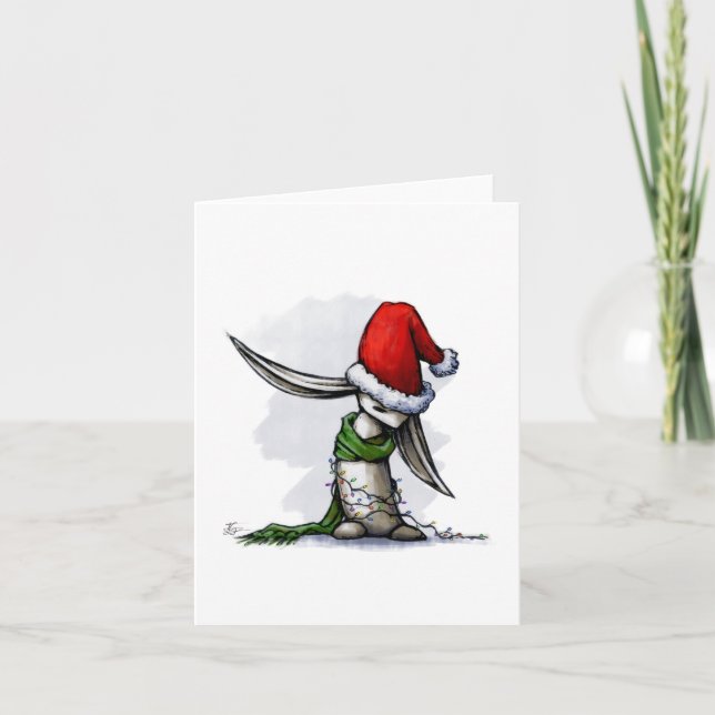 Carte de vacances de lapin de Noël (Devant)