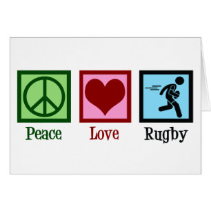 Carte de vacances de l'équipe de rugby Peace Love