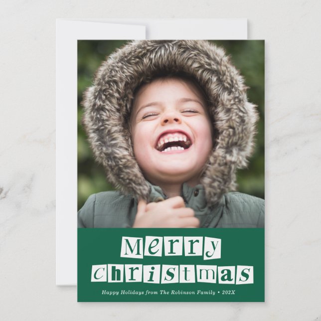 carte de vacances de Noël à écriture blanche (Devant)