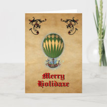 Carte de vacances de Noël à vapeur à air chaud