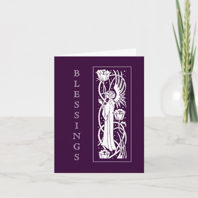 Carte de vacances de Noël Art nouveau d'ange de Be (Devant)
