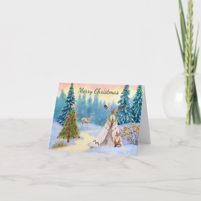 Carte de vacances de Noël autochtone (Devant)