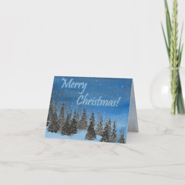 Carte de vacances de Noël bleu (Devant)