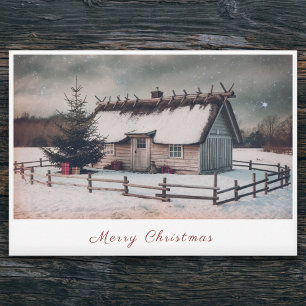 Carte de vacances de Noël Cabine vintage
