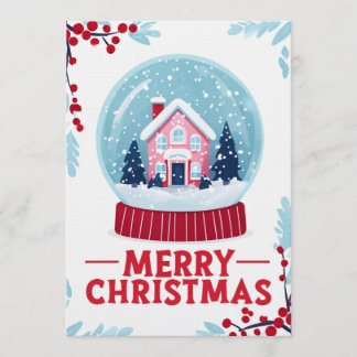 Carte de vacances de Noël charmante avec boule à n