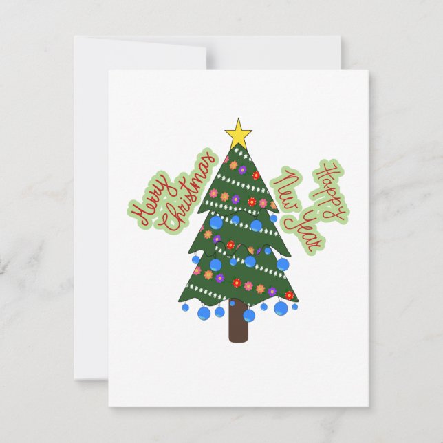 Carte de vacances de Noël Christmas Tree Flat (Devant)