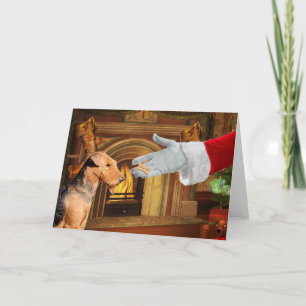 Carte de vacances de Noël d'Airedale Terrier