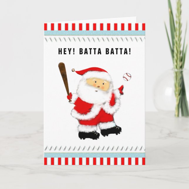 Carte de vacances de Noël de baseball (Devant)