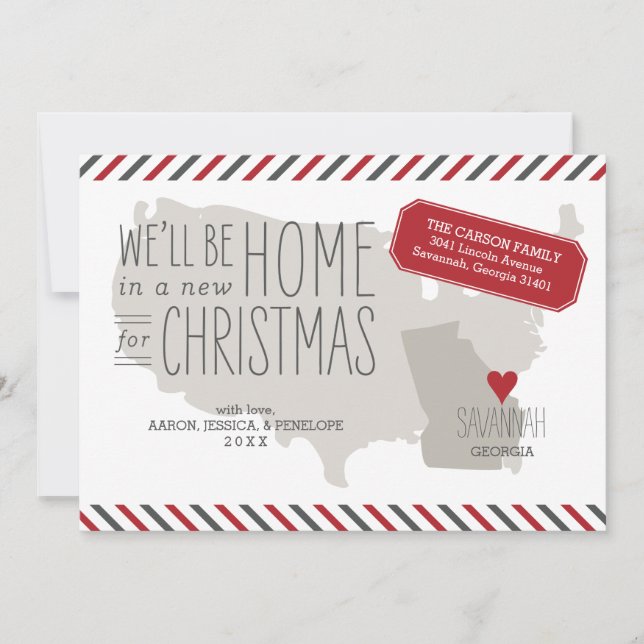 Carte de vacances de Noël de Géorgie Moving Faire- (Devant)