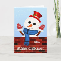 Carte de vacances de Noël de la femme Snowman