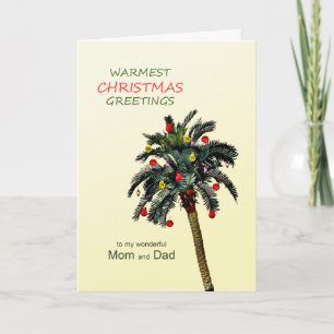 Carte de vacances de Noël de maman et papa Palm Tr