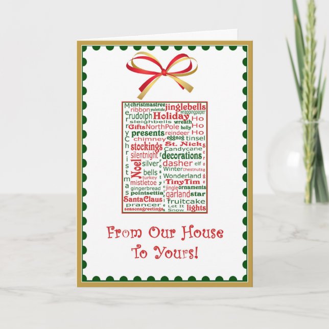 Carte de vacances de Noël de notre Chambre au (Devant)