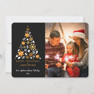 Carte de vacances de Noël doré