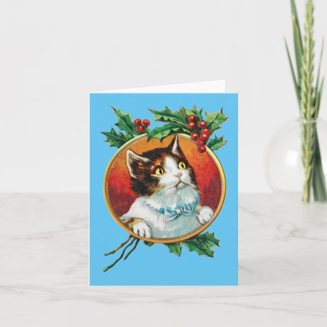 Carte de vacances de Noël du chat (Devant)