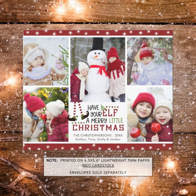 Carte de vacances de Noël Elf 5 photo (Créateur téléchargé)