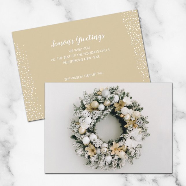 Carte de vacances de Noël Gold Blanc (Créateur téléchargé)